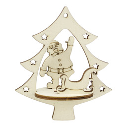 YB51 Yılbaşı Ağaç Süsü Noel Baba Kızak - Thumbnail