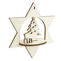 YB53 Christmas Tree Ornament Pine Tree Deer - Thumbnail