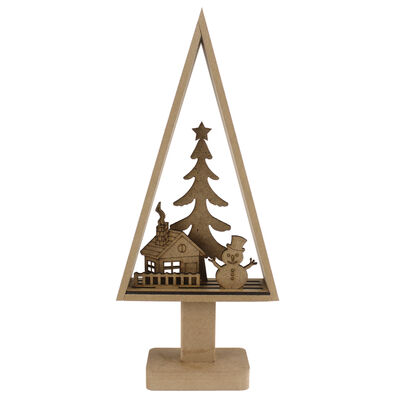  - YB57 Decorative Wooden Christmas Ornament Snowman House